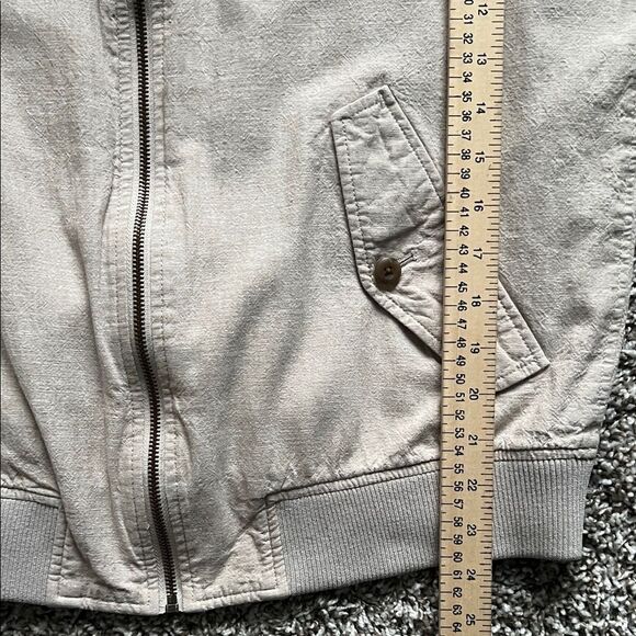 Like New! Banana Republic Linen-Blend Bomber Jacket in Sand in Size M - Picture 10 of 15